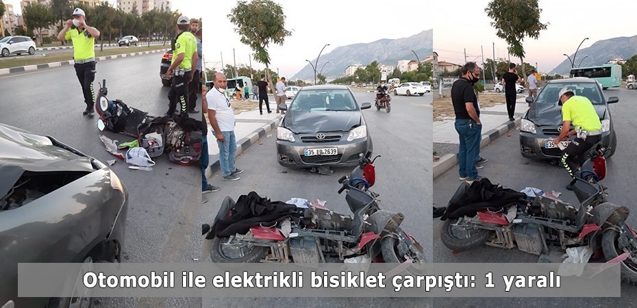 Otomobil ile elektrikli bisiklet arpt: 1 yaral