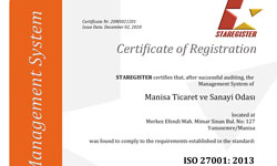 Manisa TSO TSE belgelerine bir yenisini daha ekledi