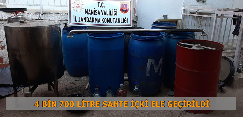 Manisa'da 4 bin 700 litre sahte iki ele geirildi